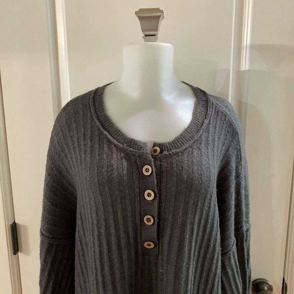 Free People Intimately‎ Around The Clock Pullover Grey Soft Pullover Sweater - S - Picture 3 of 13